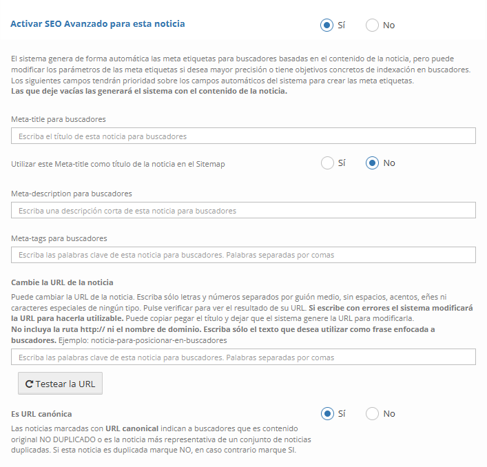 Cumplimentar SEO Avanzado con folioepress